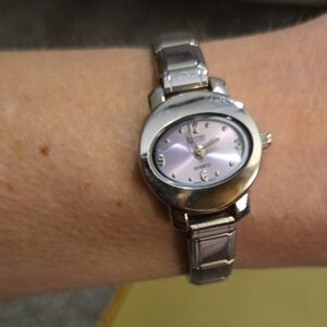 Silver and Purple Quartz Watch